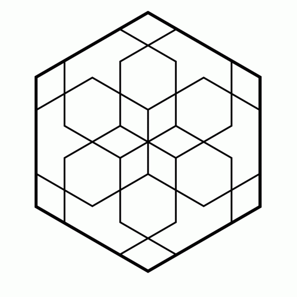 Geometric Hexagon T-Shirt Design