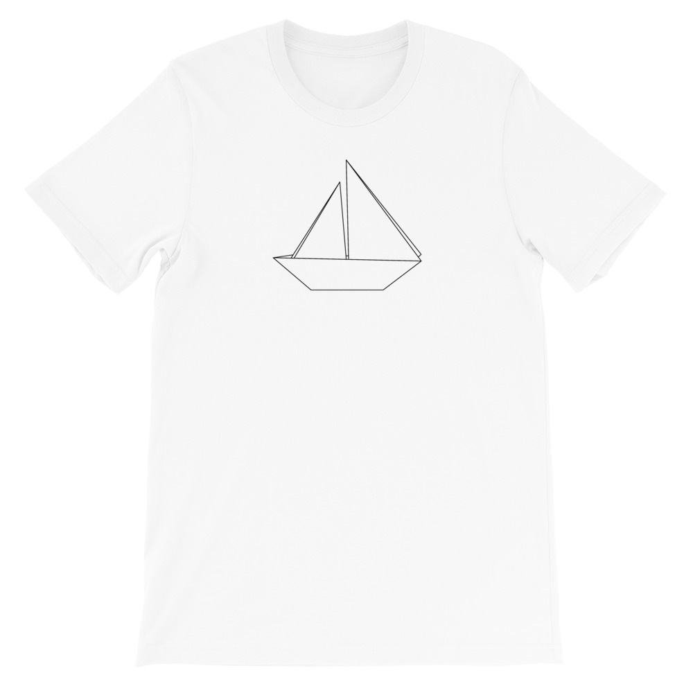Sailboat — Black Origami — Short-Sleeve Unisex T-Shirt