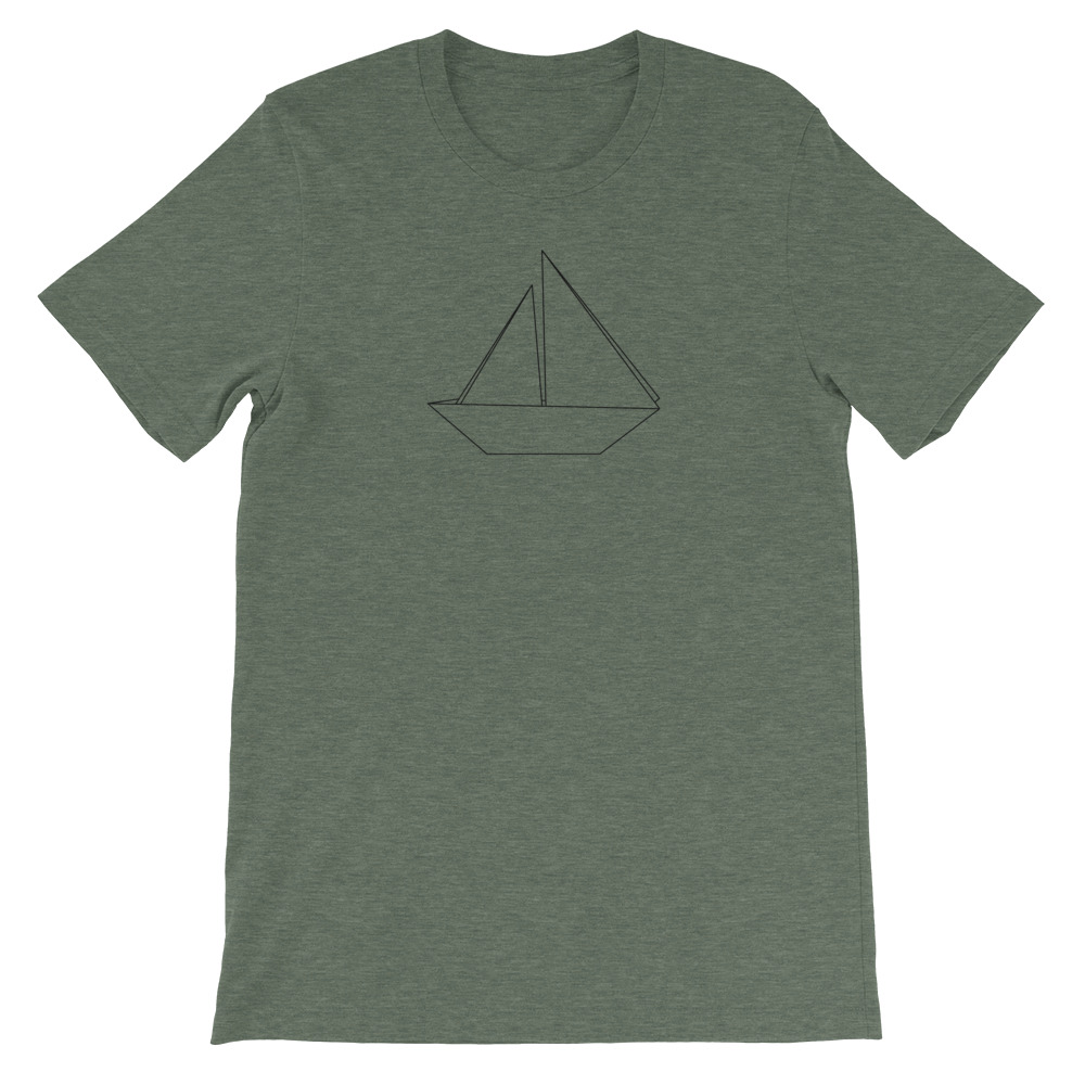Sailboat — Black Origami — Short-Sleeve Unisex T-Shirt - Image 5