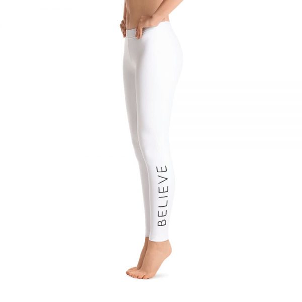 Legging Motivational Mockup Believe Black Side