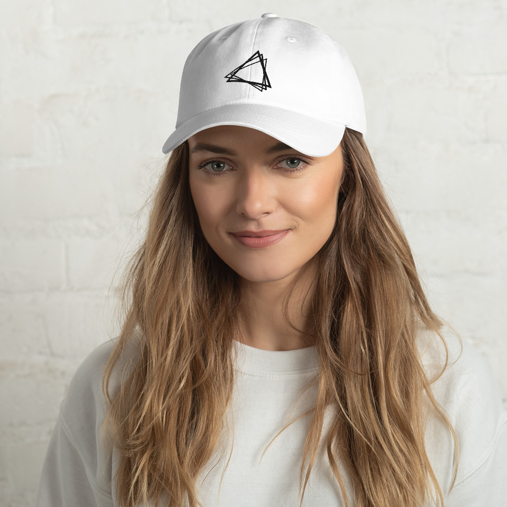 Triangle Chaos — Black Geometric — Embroidered Sports Cap - Image 2