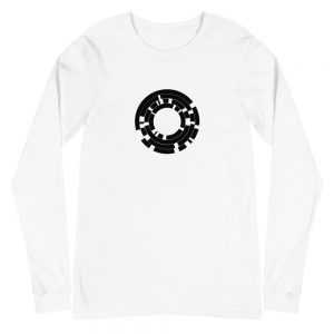 Rings Disc — Black Geometric — Long-Sleeve Unisex T-Shirt