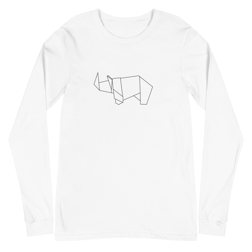 Rhino — Black Origami — Long-Sleeve Unisex T-Shirt