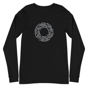 Rings Dashes — Silver Geometric — Long-Sleeve Unisex T-Shirt