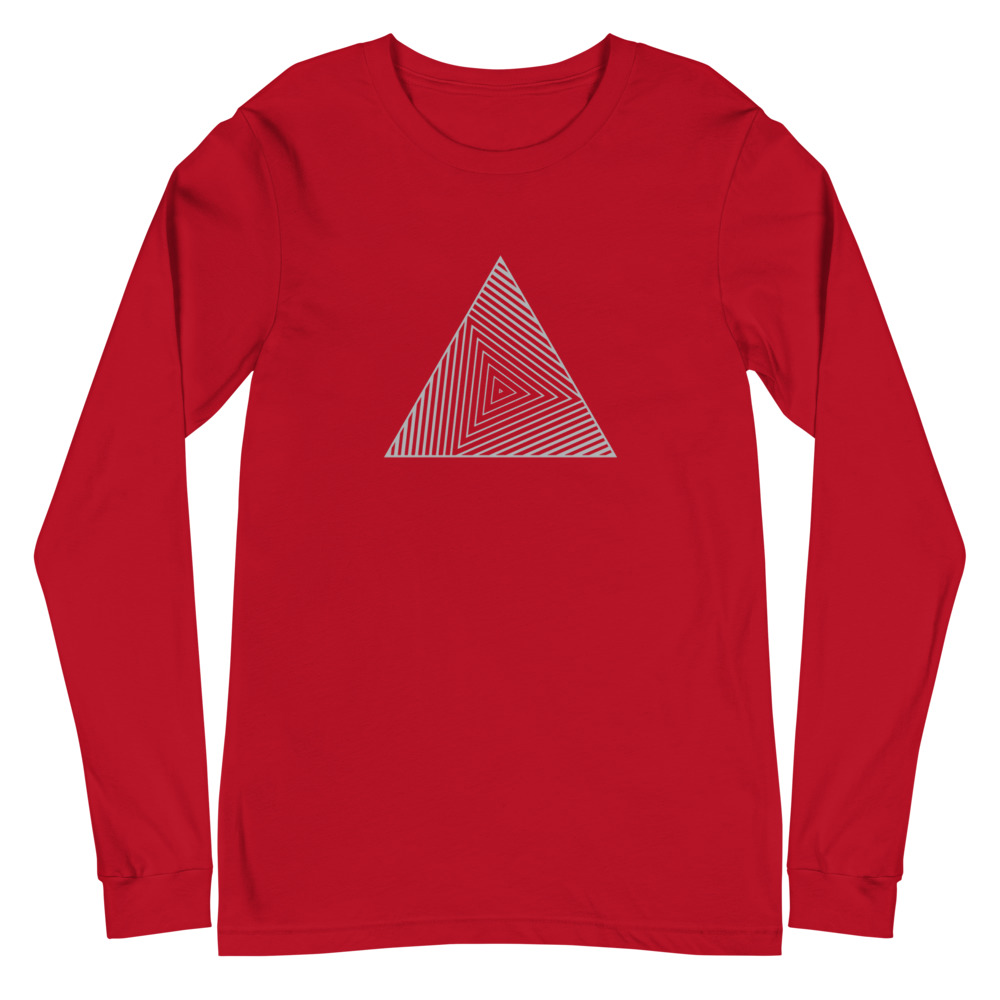 Triangle Radial Max — Silver Geometric — Long-Sleeve Unisex T-Shirt - Image 7