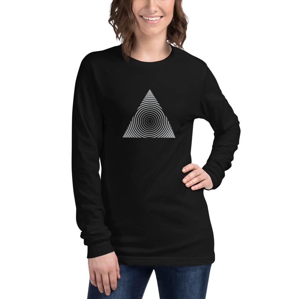 Triangle Command — Silver Geometric — Long-Sleeve Unisex T-Shirt - Image 4
