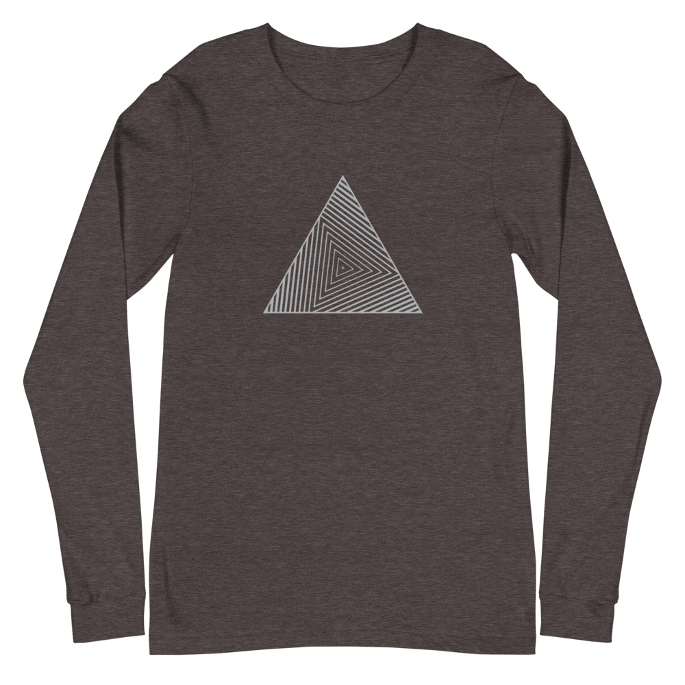 Triangle Radial Max — Silver Geometric — Long-Sleeve Unisex T-Shirt - Image 8