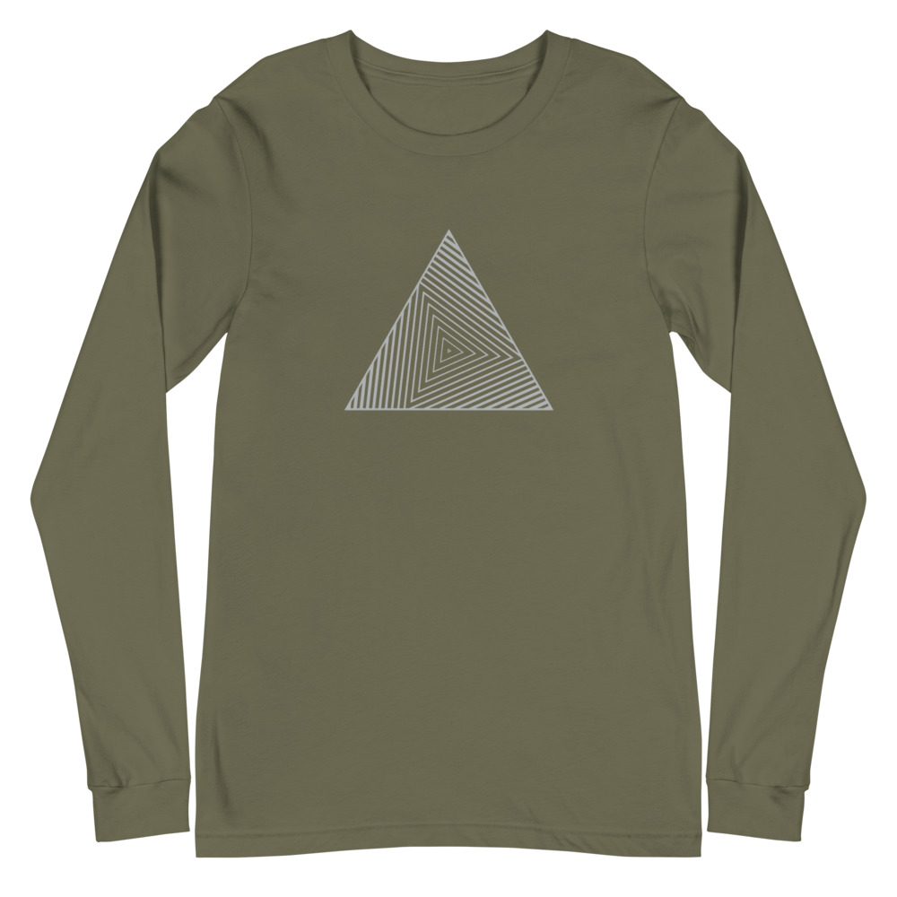 Triangle Radial Max — Silver Geometric — Long-Sleeve Unisex T-Shirt - Image 9